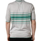 Dolce & Gabbana Gray Green Striped Logo Silk Polo T-shirt