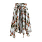 MARBELL Multicolor Linen Midi Skirt