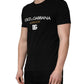 Dolce & Gabbana Black DG London Cotton Men Crew Neck  T-shirt