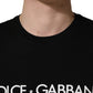 Dolce & Gabbana Black DG London Cotton Men Crew Neck  T-shirt