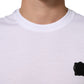 Dolce & Gabbana White Logo Patch Cotton Crew Neck T-shirt