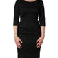 Dolce & Gabbana Black Floral Brocade Sheath Knee Length Dress