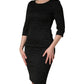 Dolce & Gabbana Black Floral Brocade Sheath Knee Length Dress