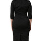Dolce & Gabbana Black Floral Brocade Sheath Knee Length Dress