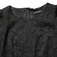 Dolce & Gabbana Black Floral Brocade Sheath Knee Length Dress