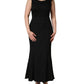 Dolce & Gabbana Black Floral Brocade Sheath Mermaid Dress