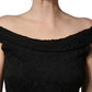 Dolce & Gabbana Black Floral Brocade Sheath Mermaid Dress