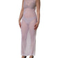Dolce & Gabbana White Sheer Nylon Stretch Sheath Maxi Dress