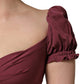 Dolce & Gabbana Maroon Silk Sweetheart Sheath Midi Dress