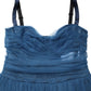 Dolce & Gabbana Blue Tulle Midi A-line Sleeveless Dress