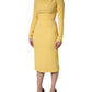 Dolce & Gabbana Yellow Silk Long Sleeves Sheath Midi Dress