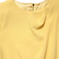 Dolce & Gabbana Yellow Silk Long Sleeves Sheath Midi Dress