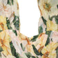 Dolce & Gabbana Yellow Silk Floral Print Pleated Maxi Dress