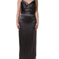 Dolce & Gabbana Black Satin Sleeveless Sweetheart Dress