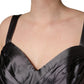 Dolce & Gabbana Black Satin Sleeveless Sweetheart Dress