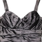 Dolce & Gabbana Black Satin Sleeveless Sweetheart Dress
