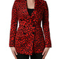 Dolce & Gabbana Red Leopard Double Breasted Coat Jacket