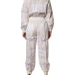 Dolce & Gabbana White Cotton Lace Trim Long Sleeves Jumpsuit