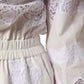 Dolce & Gabbana White Cotton Lace Trim Long Sleeves Jumpsuit