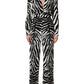 Dolce & Gabbana Black White Viscose Zebra Pattern Jumpsuit