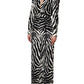 Dolce & Gabbana Black White Viscose Zebra Pattern Jumpsuit