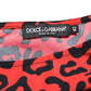 Dolce & Gabbana Black Red Nylon Leopard Pattern Jumpsuit
