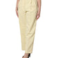 Ganni Yellow High Waisted Straight Pleated Trouser Pants
