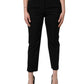 Dolce & Gabbana Black Wool High Waist Cropped Tapered Pants