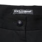 Dolce & Gabbana Black Wool High Waist Cropped Tapered Pants