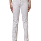 7 For All Mankind White Mid Waisted Skinny Denim Trouser Jeans