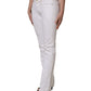 7 For All Mankind White Mid Waisted Skinny Denim Trouser Jeans