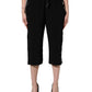 Dolce & Gabbana Black Viscose Mid Waist Cropped Women Pants