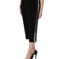 Dolce & Gabbana Black Viscose Mid Waist Cropped Women Pants