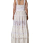 Dolce & Gabbana White Cotton Sleeveless Lace Maxi Dress