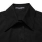 Dolce & Gabbana Black Cotton Sleeveless Collared Blouse Top