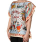 Dolce & Gabbana Multicolor Italy Scenes Graphic Silk Top