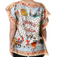 Dolce & Gabbana Multicolor Italy Scenes Graphic Silk Top
