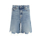 7FOR Blue Cotton Bermuda Shorts