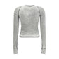 Diesel Gray Cotton Long Sleeve T-Shirt