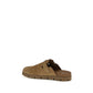 Prada Beige Calf Leather Bos Taurus Mules