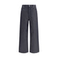 Fendi Blue Linen Relaxed Fit Jeans