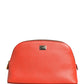 Dolce & Gabbana Orange Beige Leather DG Logo Zip Around Hand Purse Wallet
