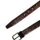 Dolce & Gabbana Brown Leather Silver Tone Metal Buckle Belt
