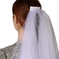 Dolce & Gabbana White Floral Lace Nylon Floor Length Long Wedding Veil
