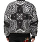 Dolce & Gabbana Black White BandanaPrint Men Bomber  Jacket