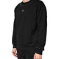 Dolce & Gabbana Black Embellished Cotton Sweatshirt Sweater