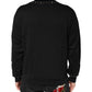 Dolce & Gabbana Black Embellished Cotton Sweatshirt Sweater