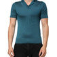 Dolce & Gabbana Teal Blue Silk Collared Short Sleeves Polo T-shirt