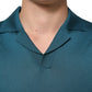 Dolce & Gabbana Teal Blue Silk Collared Short Sleeves Polo T-shirt