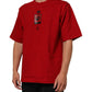 Dolce & Gabbana Red DG Eye Print Cotton Crew Neck T-shirt